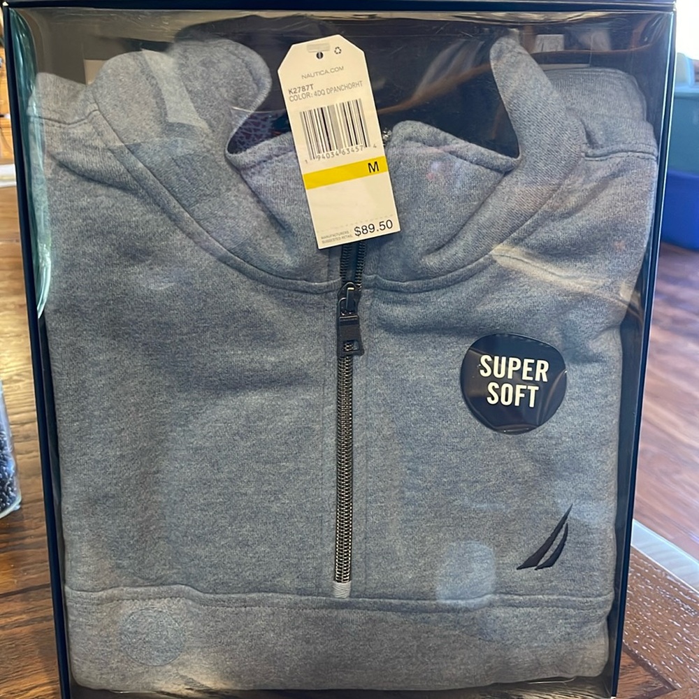 Nautica Men's Super Soft Blue 1/4 zip